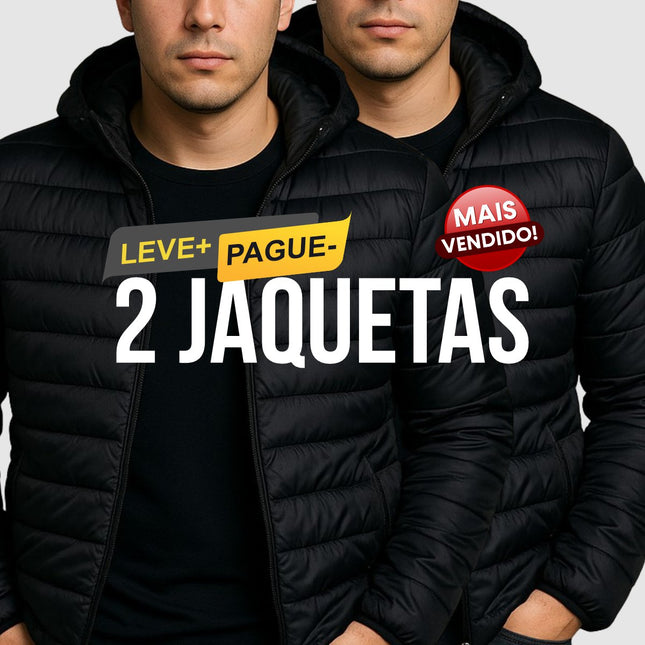 Kit Jaqueta Puffer Unissex Bobojaco Corta Vento Impermeável Casaco Frio Capuz Removível Inverno