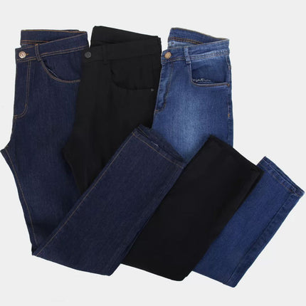 Kit 3 Calças Jeans Masculina Lavada Cores Sortidas