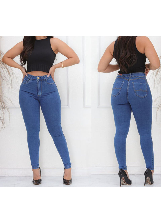 Kit 3 Calças Jeans Feminina Skinny Citura Alta com Laycra Cores Sortidas