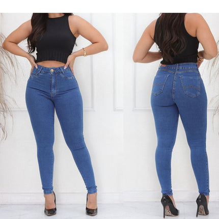 Kit 3 Calças Jeans Feminina Skinny Citura Alta com Laycra Cores Sortidas