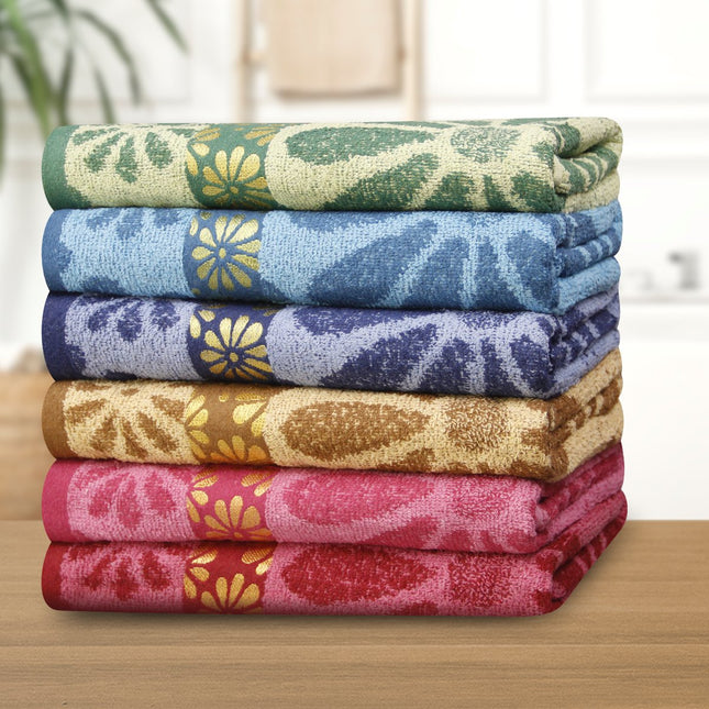 Kit Toalhas de Banho Grande Estampada 140x70cm Toque Macio Felpuda Qualidade Bordada Sortida